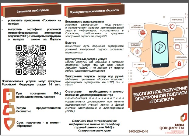 Жители Кировского округа могут бесплатно получить электронную подпись используя приложение «Госключ».